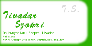 tivadar szopri business card